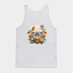 Beautiful moth with flowers Tank Top